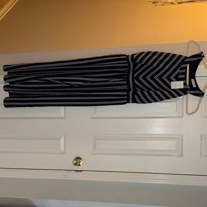 Knitworks Black and White Striped Bodysuit